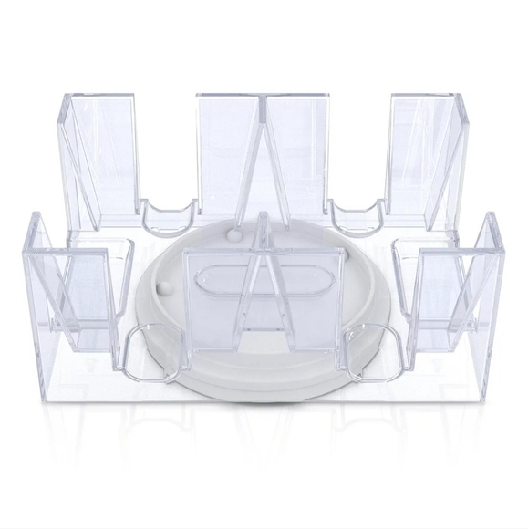 Dual Deck Revolving Card Holder - 360 Degree Casino Acrylic Playing Card Holder - Picture 1 of 5